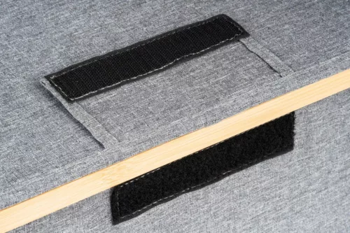 Tárolódoboz G21 24 x 30 x 15 cm, bambusz fedéllel, szürke