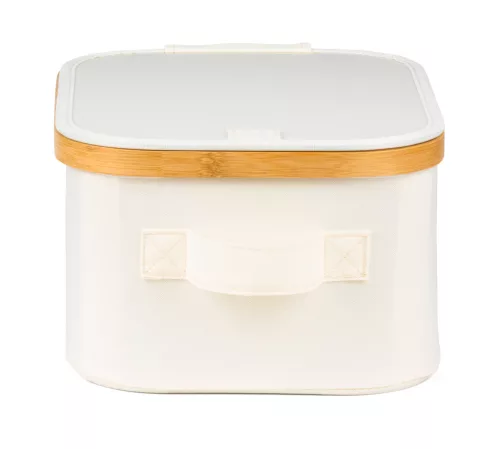 Tárolódoboz G21 24 x 30 x 15 cm, bambusz fedéllel, bézs