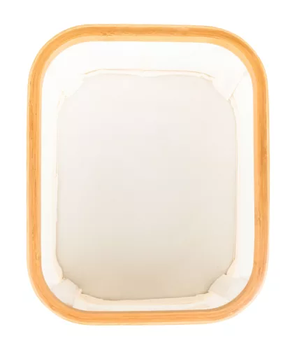 Tárolódoboz G21 24 x 30 x 15 cm, bambusz fedéllel, bézs