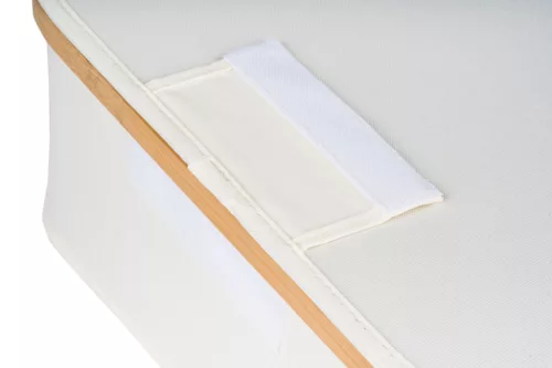 Tárolódoboz G21 24 x 30 x 15 cm, bambusz fedéllel, bézs