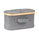Tárolódoboz G21 30 x 15 x 15 cm, bambusz fedéllel, szürke
