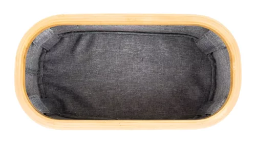 Tárolódoboz G21 30 x 15 x 15 cm, bambusz fedéllel, szürke