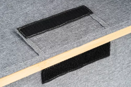 Tárolódoboz G21 30 x 15 x 15 cm, bambusz fedéllel, szürke