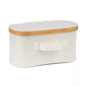 Tárolódoboz G21 30 x 15 x 15 cm, bambusz fedéllel, bézs