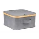 Tárolódoboz G21 30 x 30 x 15 cm, bambusz fedéllel, szürke