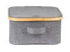 Tárolódoboz G21 30 x 30 x 15 cm, bambusz fedéllel, szürke