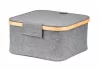 Tárolódoboz G21 30 x 30 x 15 cm, bambusz fedéllel, szürke