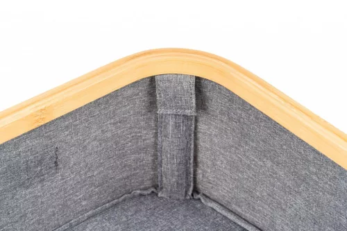 Tárolódoboz G21 30 x 30 x 15 cm, bambusz fedéllel, szürke