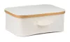 Tárolódoboz G21 40 x 30 x 15 cm, bambusz fedéllel, bézs