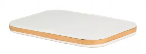 Tárolódoboz G21 40 x 30 x 15 cm, bambusz fedéllel, bézs