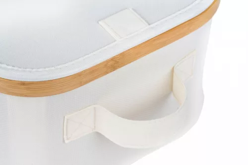 Tárolódoboz G21 40 x 30 x 15 cm, bambusz fedéllel, bézs