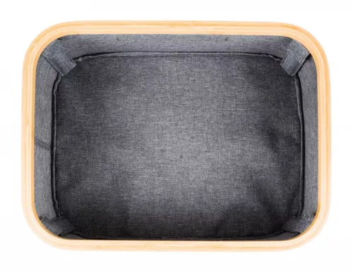 Tárolódoboz G21 40 x 30 x 15 cm, bambusz, fedéllel, szürke