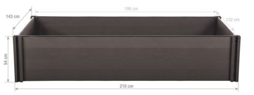 G21 Crop magaságyás 210 x 143 x 54, WPC, Ében