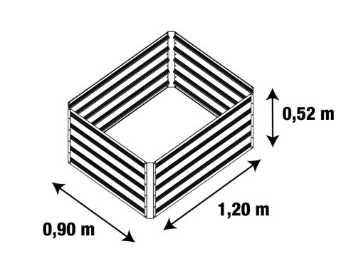G21 Daisy magaságyás 120 x 90 x 52 cm, fémlemez, barna