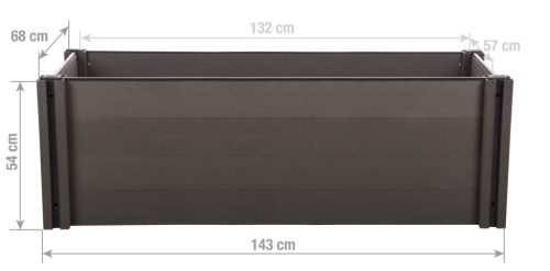 G21 Crop magaságyás 143 x 68 x 54, WPC, Ében