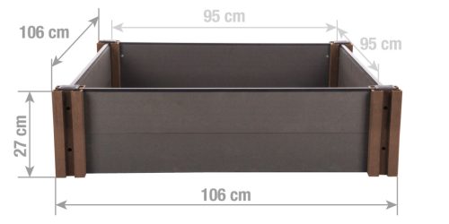 G21 Crop magaságyás 106 x 106 x 27, WPC, Ében