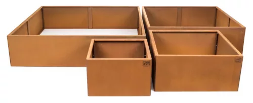 G21 Corten magaságyás, 70 × 32 × 70 cm