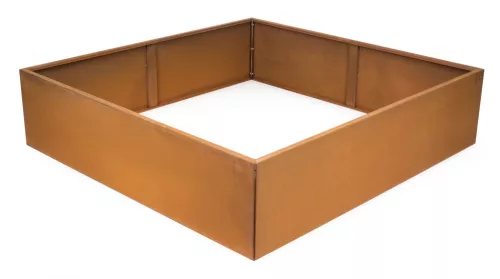 G21 Corten magaságyás, 132 × 32 × 132 cm.