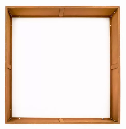 G21 Corten magaságyás, 132 × 32 × 132 cm.