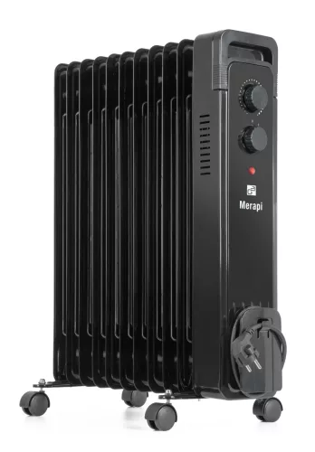 G21 Merapi olajradiátor fekete, 11 elem, 2500 W