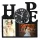 Kreatív falióra, "HOPE", 2 db képkerettel, fekete