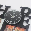 Kreatív falióra, "HOPE", 2 db képkerettel, fekete