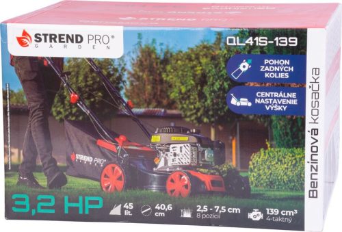 Fűnyíró Strend Pro QL41S-139 , benzin, 2,4 kW, 40,6 cm kinyúlás, futóművel, LONCIN