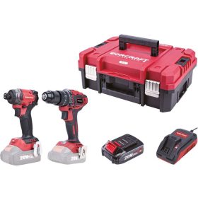   Set Worcraft XCUBE030 ShareSYS Toolbox, uťahovák 260 Nm, skrutkovač 50 Nm, 2x 2.0 Ah akumulátor, 1x nabíjačka