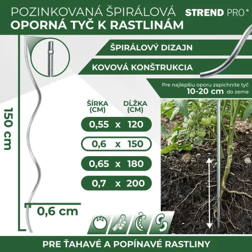 Növényfuttató horganyzott  150 cm