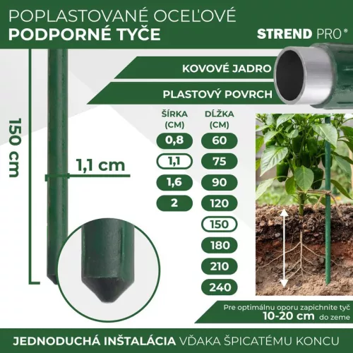 Garden rúd 11/1500 mm, műanyag