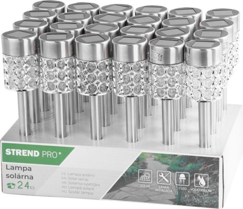 Lámpa Strend Pro Sabik, 375 mm, napelemes, 1x LED, AAA, Kiszerelés 24 db