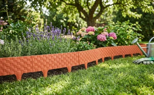 Palánk RattanPalisade 2,40 m, terrakotta, csomag. 3 db, 820 x 95/200 mm, UV