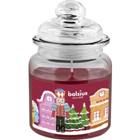   Gyertya Bolsius Diótörő, Big Jar, karácsonyi, get cosy (sütöt alma és fahéj), 32 óra., 79x129 mm