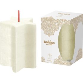   Sviečka Bolsius Pillar, Vianočná, Star Golden Lace, tvar hviezdy, 100x70 mm