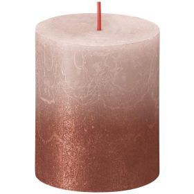   Sviečka Bolsius Rustic, valcová, vianočná, Sunset Misty Pink+ Amber, 80/68 mm