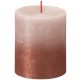 Sviečka Bolsius Rustic, valcová, vianočná, Sunset Misty Pink+ Amber, 80/68 mm