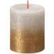 Sviečka Bolsius Rustic, valcová, vianočná, Sunset Sandy Grey+ Gold, 80/68 mm