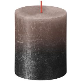   Sviečka Bolsius Rustic, valcová, vianočná, Sunset Creamy Caramel+ Anthracite, 80/68 mm