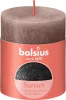 Sviečka Bolsius Rustic, valcová, vianočná, Sunset Creamy Caramel+ Anthracite, 80/68 mm