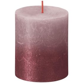   Sviečka Bolsius Rustic, valcová, vianočná, Sunset Ash Rose+ Red, 80/68 mm