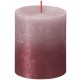 Sviečka Bolsius Rustic, valcová, vianočná, Sunset Ash Rose+ Red, 80/68 mm