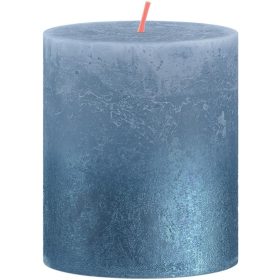   Sviečka Bolsius Rustic, valcová, vianočná, Sunset Sky Blue+ Blue, 80/68 mm