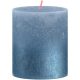 Sviečka Bolsius Rustic, valcová, vianočná, Sunset Sky Blue+ Blue, 80/68 mm
