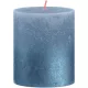 Sviečka Bolsius Rustic, valcová, vianočná, Sunset Sky Blue+ Blue, 80/68 mm
