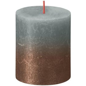   Sviečka Bolsius Rustic, valcová, vianočná, Sunset Eucalyptus Green+ Copper, 80/68 mm
