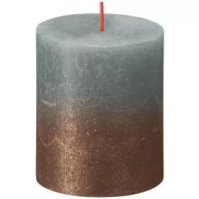   Sviečka Bolsius Rustic, valcová, vianočná, Sunset Eucalyptus Green+ Copper, 80/68 mm