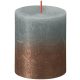 Sviečka Bolsius Rustic, valcová, vianočná, Sunset Eucalyptus Green+ Copper, 80/68 mm