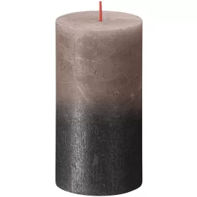   Sviečka Bolsius Rustic, valcová, vianočná, Sunset Creamy Caramel+ Anthracite, 130/68 mm