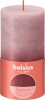 Sviečka Bolsius Rustic, valcová, vianočná Sunset Ash Rose+ Red, 130/68 mm