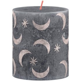   Sviečka Bolsius Rustic, valcová, vianočná, Slate Blue, 80/68 mm